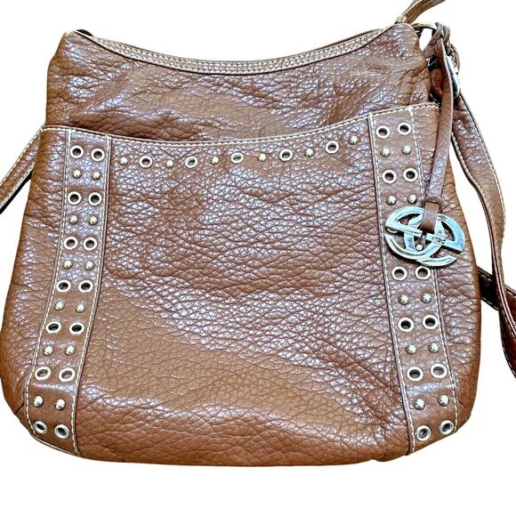 Vintage Red by Marc Ecko Purse Bag Brown Pebbled Finish Crossbody Shoulderbag - Picture 1 of 7